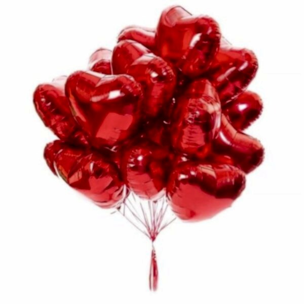 25 Piece Helyum Ballons Heart Red